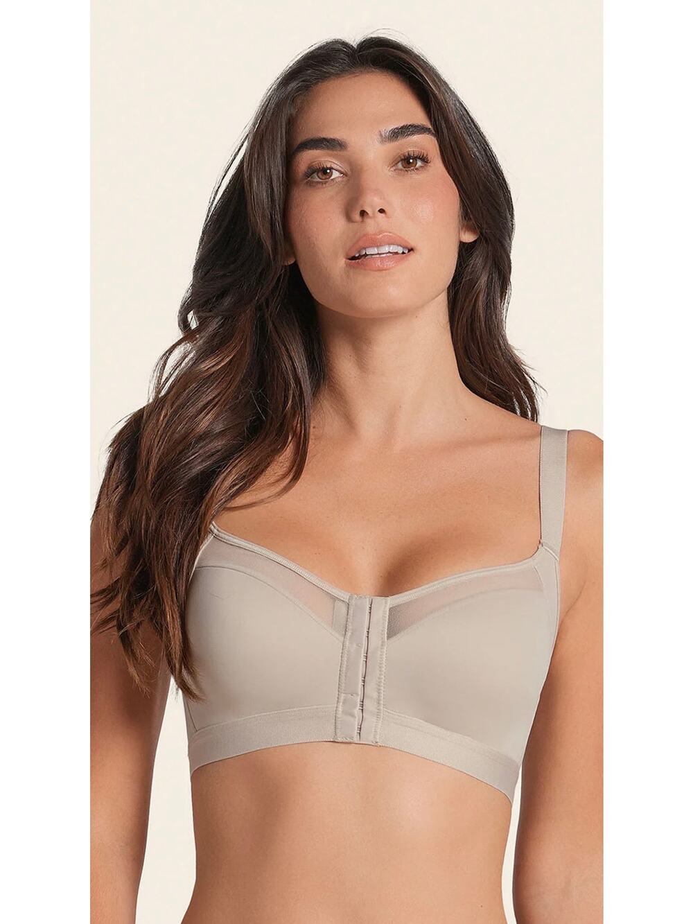 Leonisa Lightly Lined Wireless Posture Corrector Bra Beige Size 40 NWOT